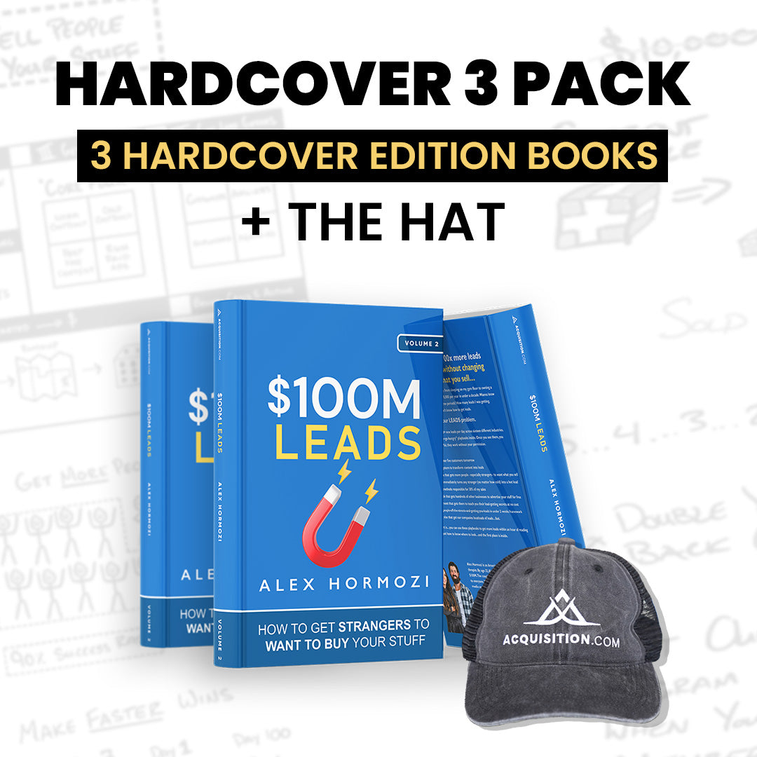 $100M Leads - Hardcover 3 Pack (w/Hat)